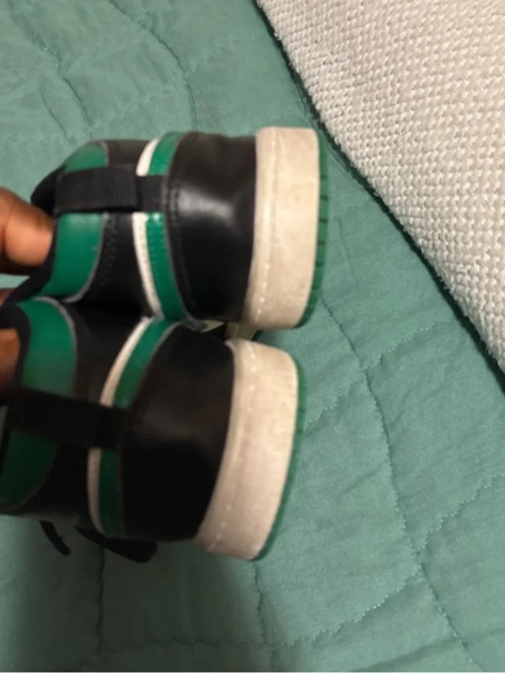 Nike Kids Green Black White High-Top Sneakers